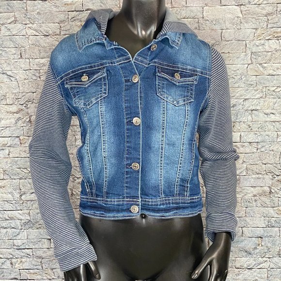 Wallflower Tops - WallFlower Denim Hoodie